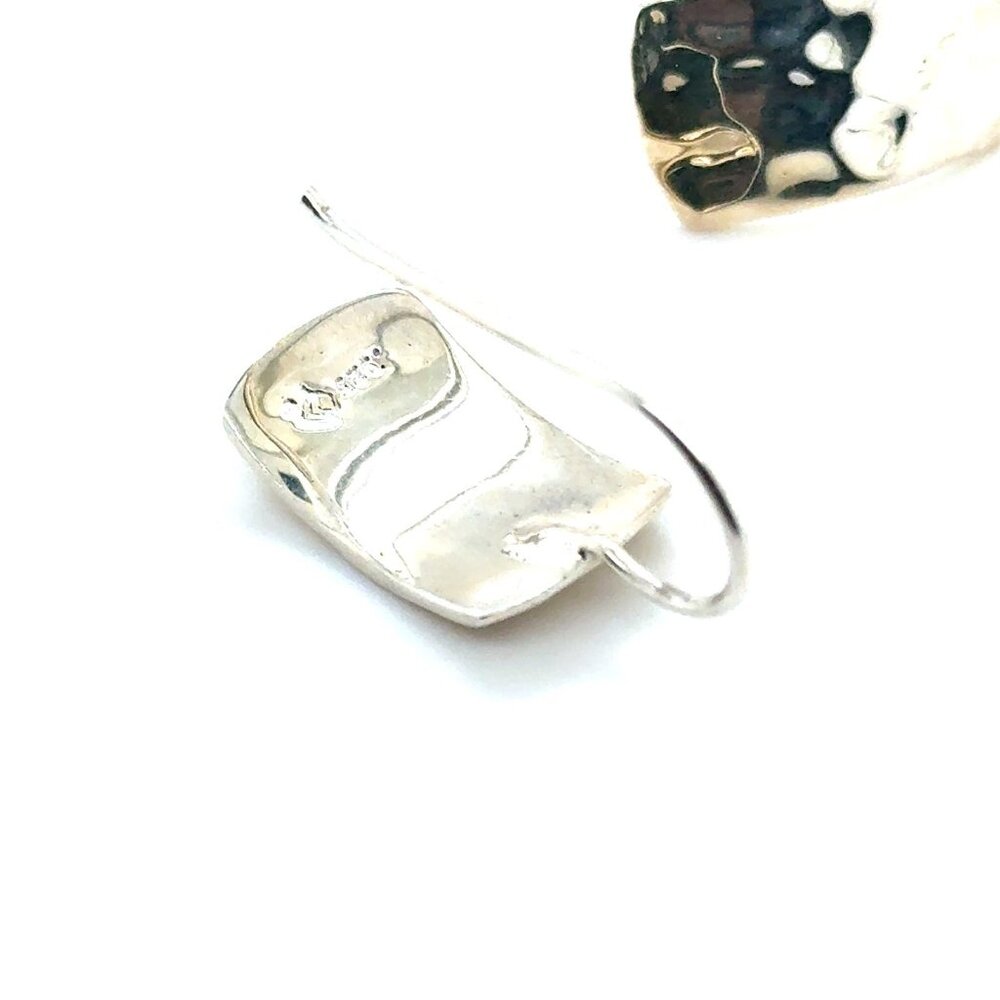 Silpada 925 Hammered Rectangular Drop Earrings - image 4